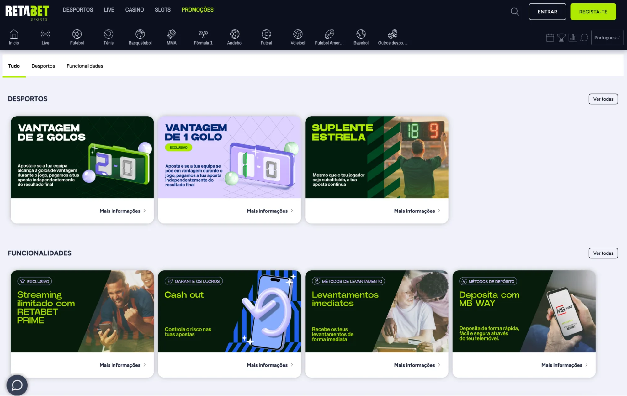 Promoções disponíveis na Retabet Portugal